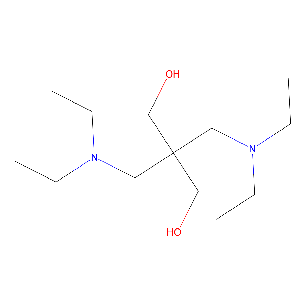 2,2-Bis(diethylaminomethyl)-1,3-propanediol molecular structure, CAS 63863-51-4