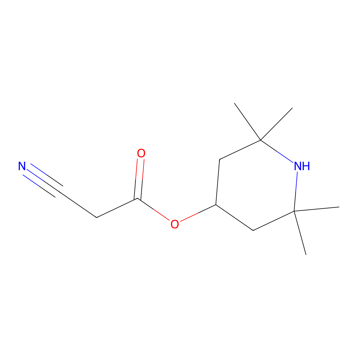 2,2,6,6-Tetramethyl-4-piperidyl 2-cyanoacetate molecular structure, CAS 63864-24-4