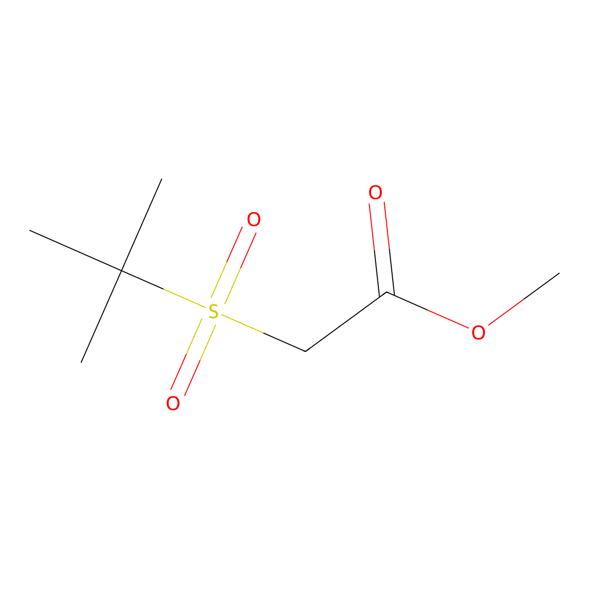 Methyl 2-(2-methylpropane-2-sulfonyl)acetate molecular structure, CAS 63864-29-9