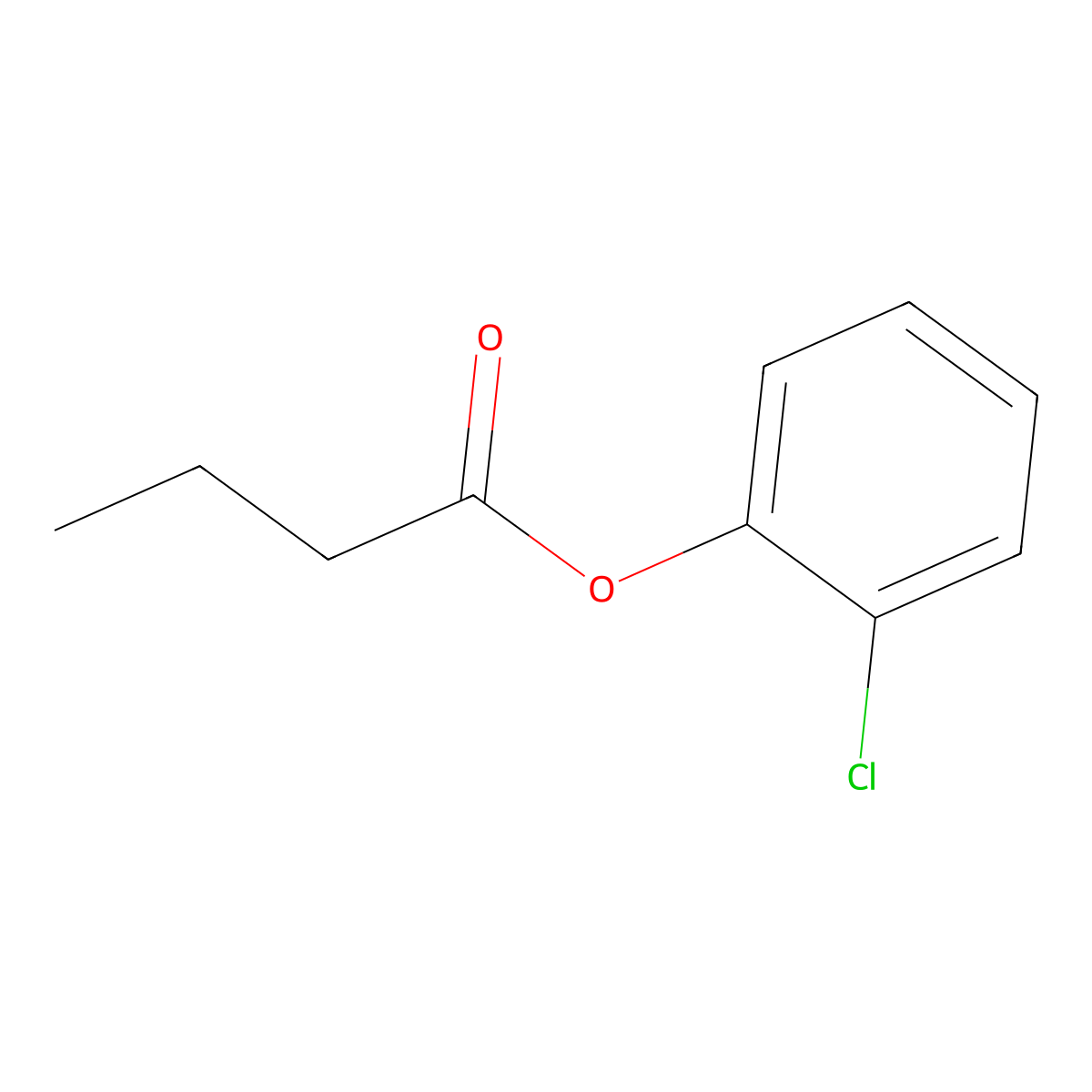 Butanoic acid, 2-chlorophenyl ester molecular structure, CAS 63867-11-8