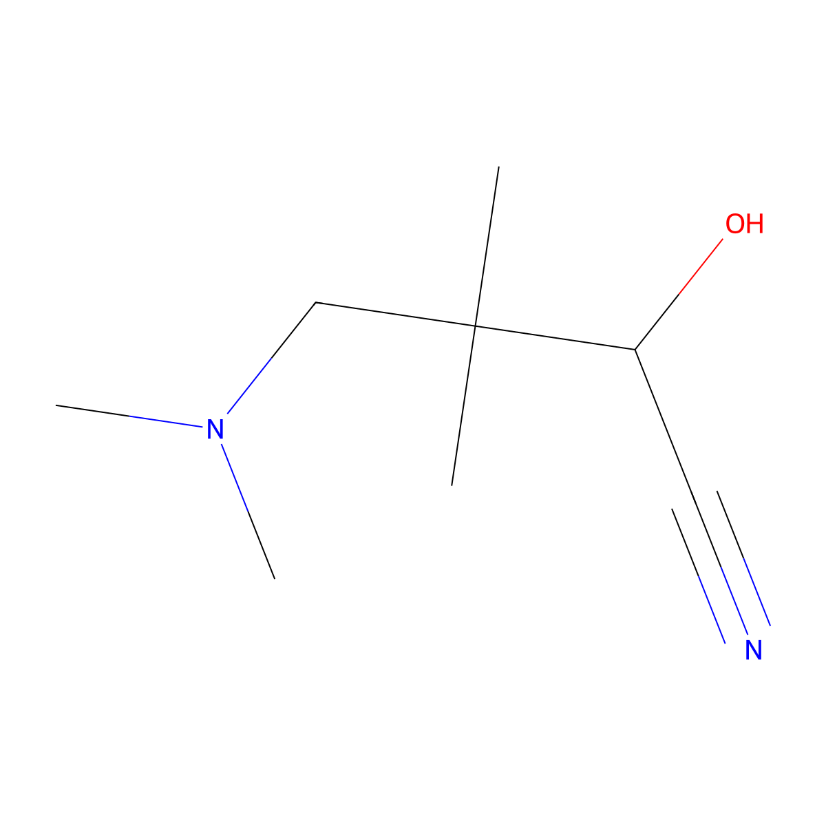 Butyronitrile, 3,3-dimethyl-4-(dimethylamino)-2-hydroxy- molecular structure, CAS 63867-27-6