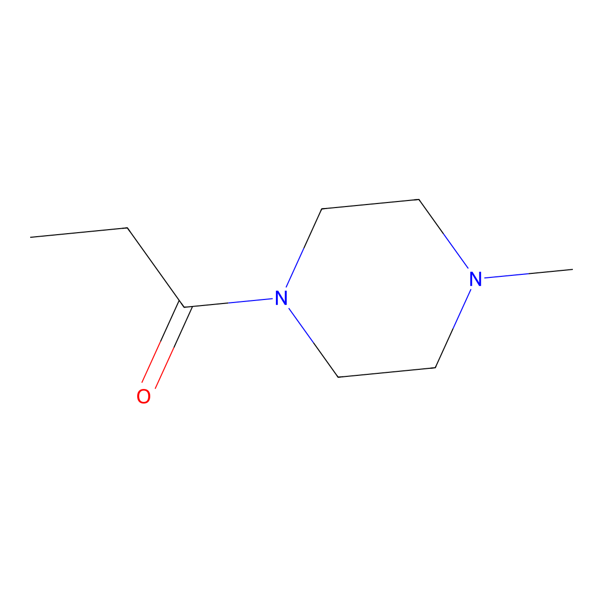 Piperazine, 4-methyl-1-propionyl- molecular structure, CAS 63867-55-0