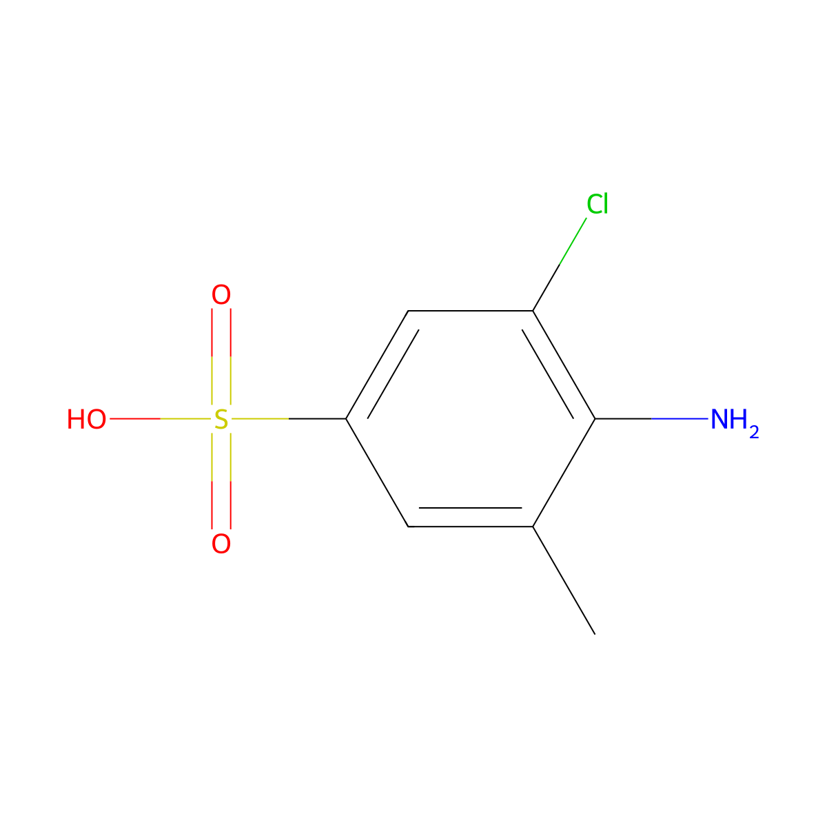 Benzenesulfonic acid, 4-amino-3-chloro-5-methyl- molecular structure, CAS 6387-14-0