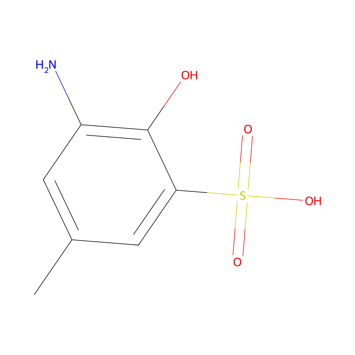 5-Amino-4-hydroxytoluene-3-sulphonic acid molecular structure, CAS 6387-15-1
