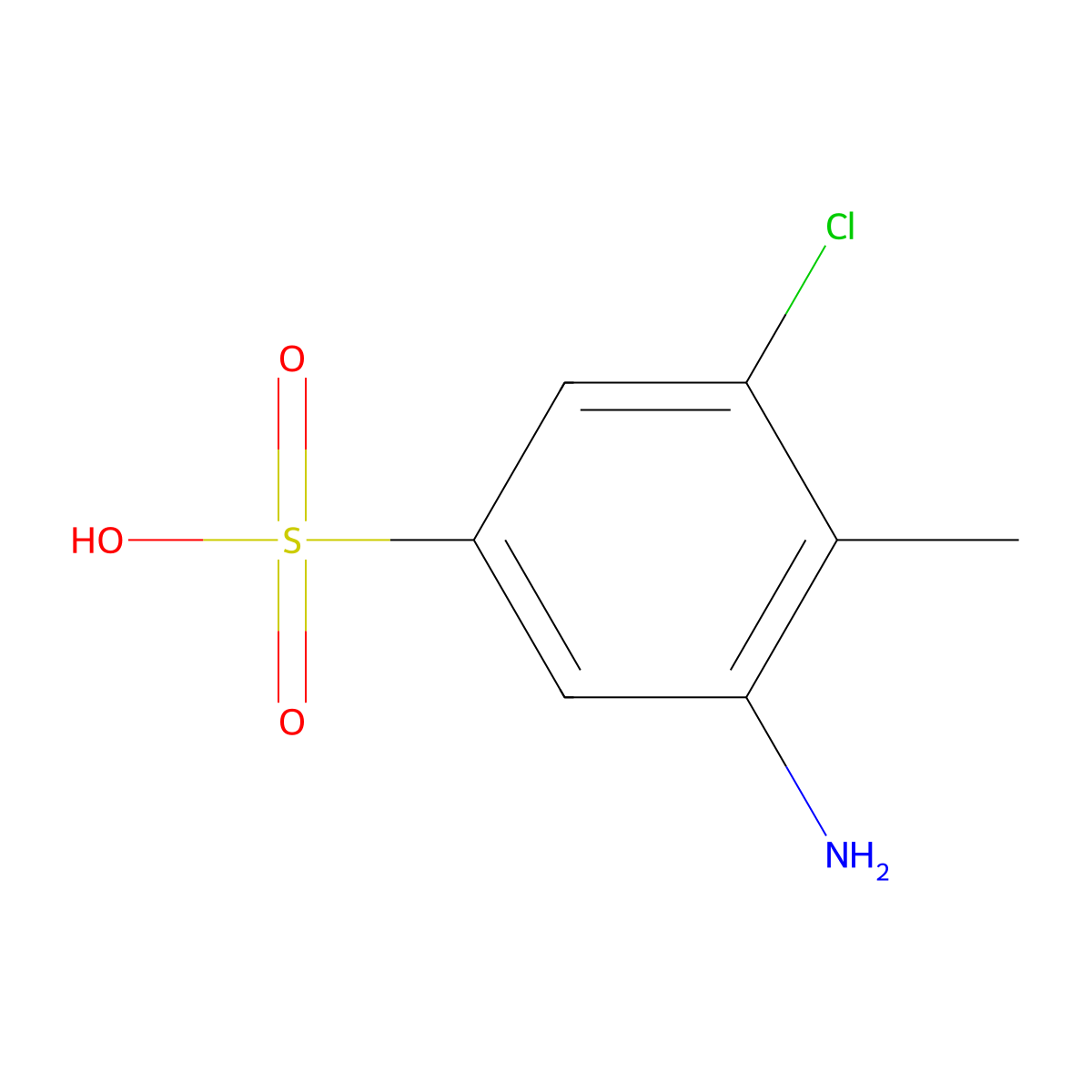Benzenesulfonic acid, 3-amino-5-chloro-4-methyl- molecular structure, CAS 6387-27-5