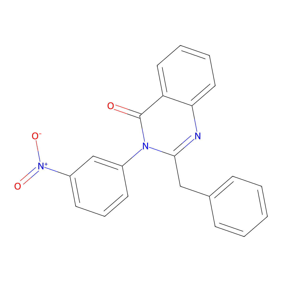 2-Benzyl-3-(3-nitrophenyl)quinazolin-4-one molecular structure, CAS 6387-37-7