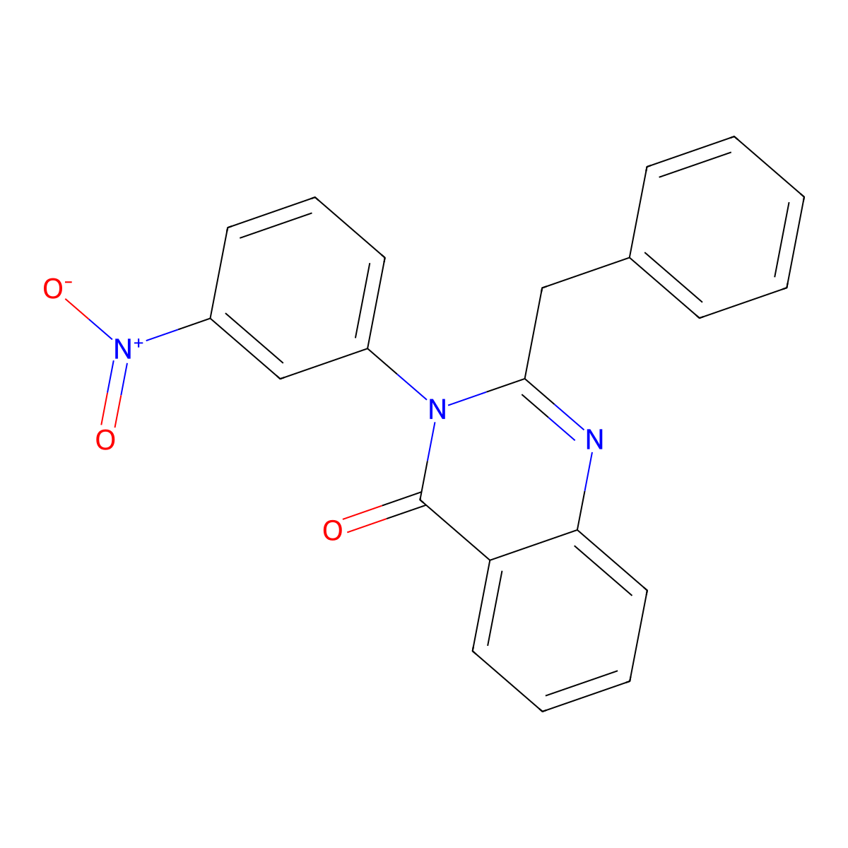 2-Benzyl-3-(3-nitrophenyl)quinazolin-4-one molecular structure, CAS 6387-37-7