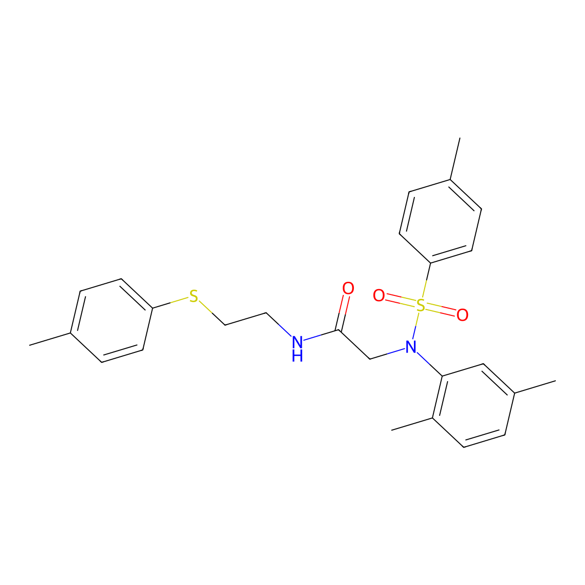 2-(2,5-dimethyl-N-(4-methylphenyl)sulfonylanilino)-N-[2-(4-methylphenyl)sulfanylethyl]acetamide molecular structure, CAS 6387-55-9