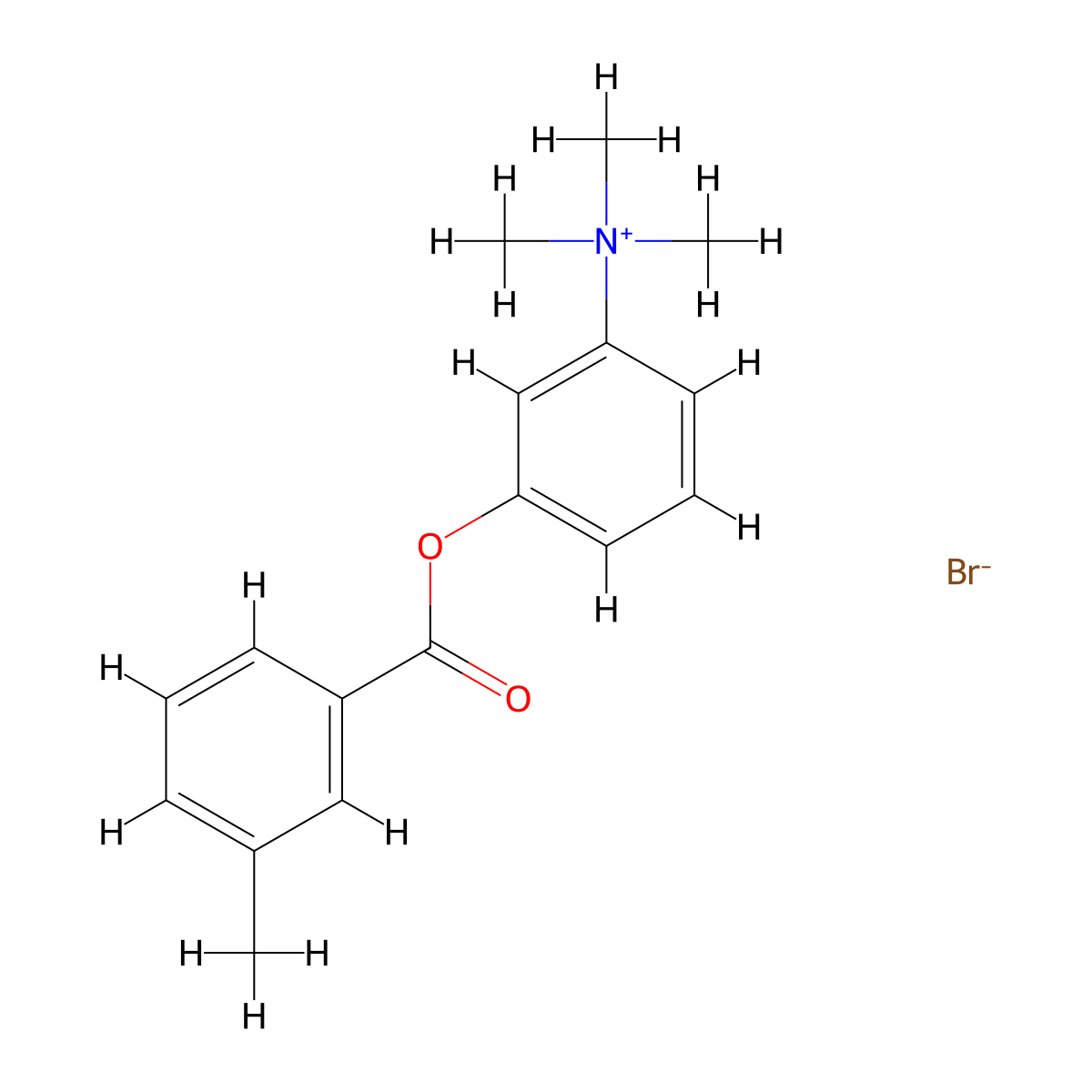 Ammonium, (3-hydroxyphenyl)trimethyl-, bromide, m-toluate (ester) molecular structure, CAS 63870-00-8