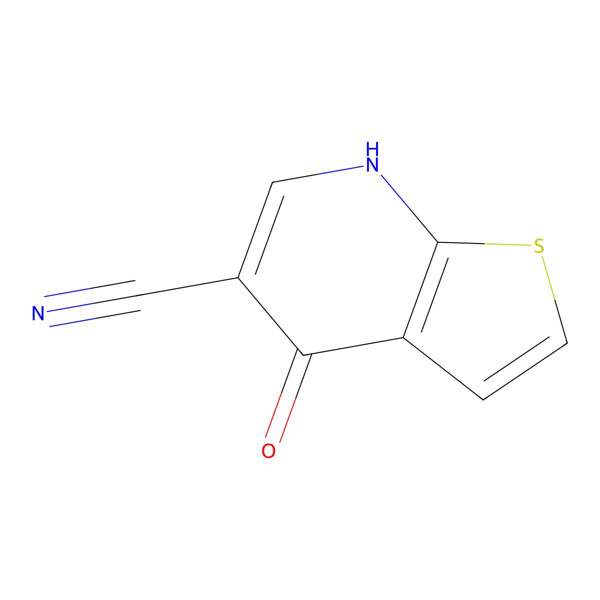 4-Hydroxythieno[2,3-b]pyridine-5-carbonitrile molecular structure, CAS 63873-60-9