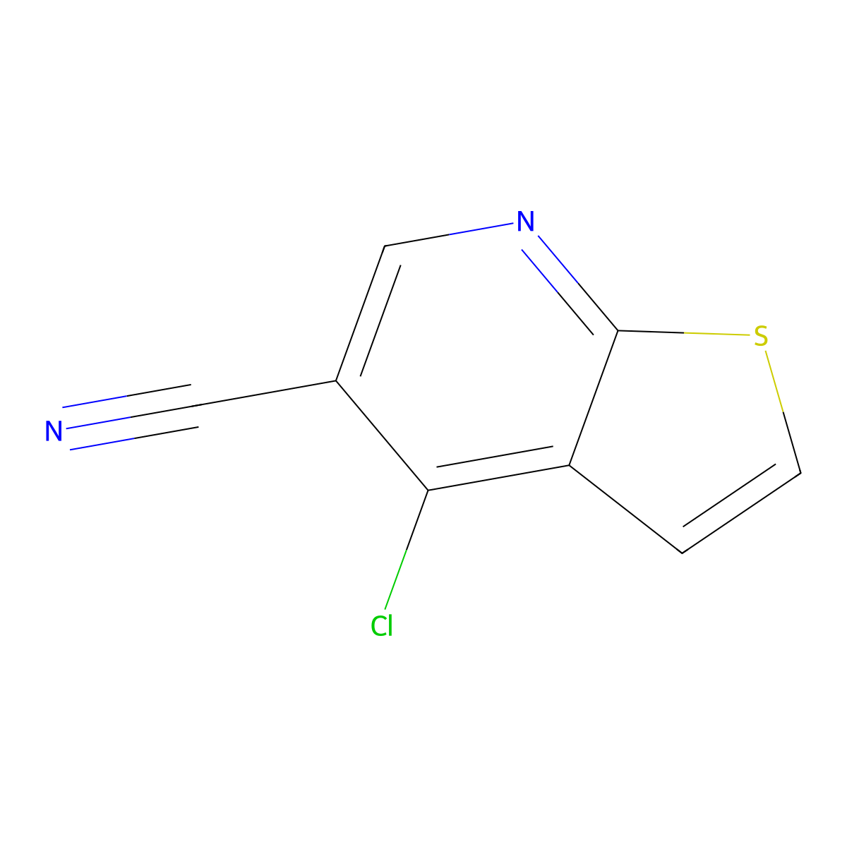4-Chlorothieno[2,3-b]pyridine-5-carbonitrile molecular structure, CAS 63873-61-0