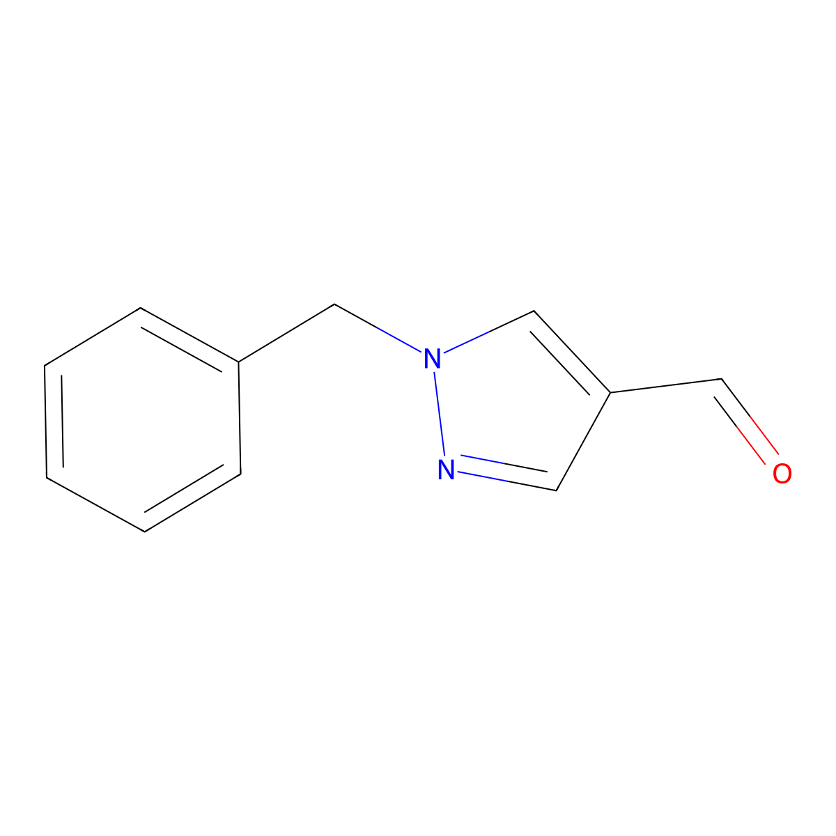 1-Benzyl-1H-pyrazole-4-carbaldehyde molecular structure, CAS 63874-95-3