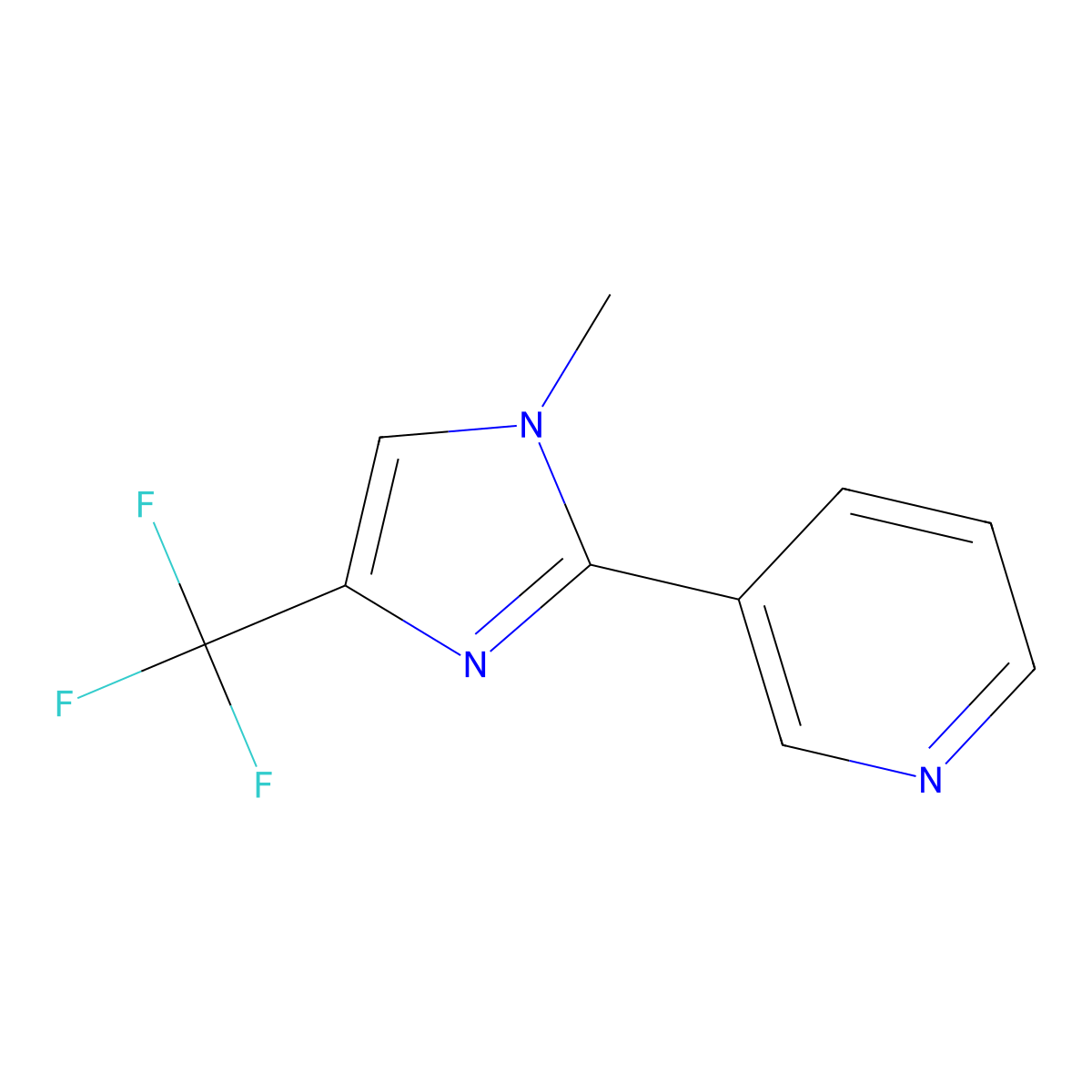 3-(1-Methyl-4-(trifluoromethyl)-1H-imidazol-2-yl)pyridine molecular structure, CAS 63875-04-7
