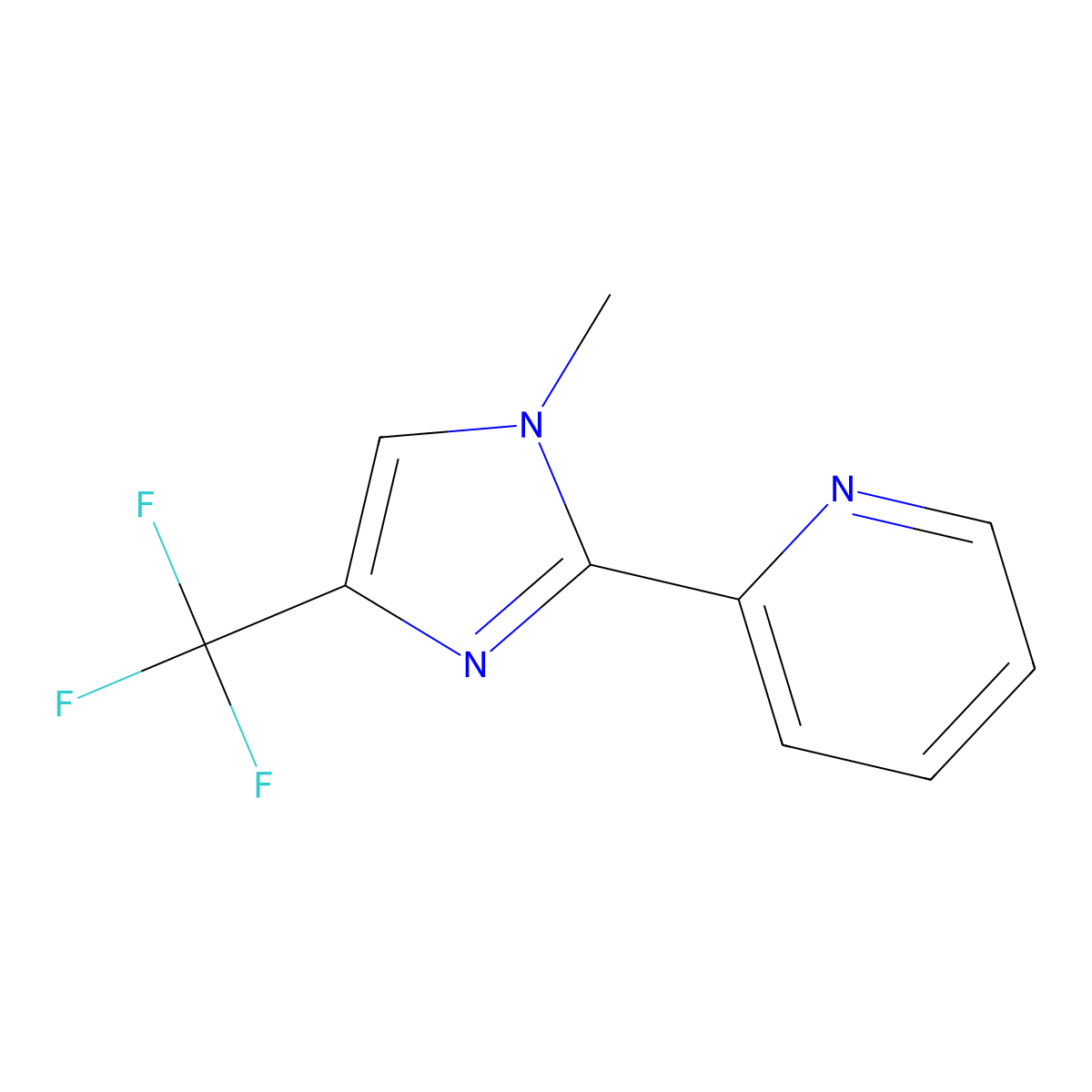 2-[1-Methyl-4-(trifluoromethyl)imidazol-2-yl]pyridine molecular structure, CAS 63875-05-8