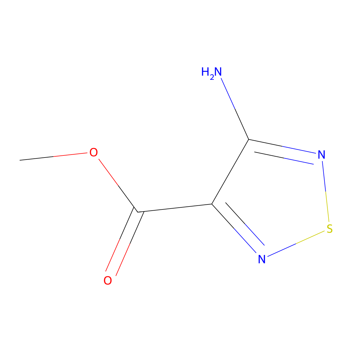 Methyl 4-amino-1,2,5-thiadiazole-3-carboxylate molecular structure, CAS 63875-18-3