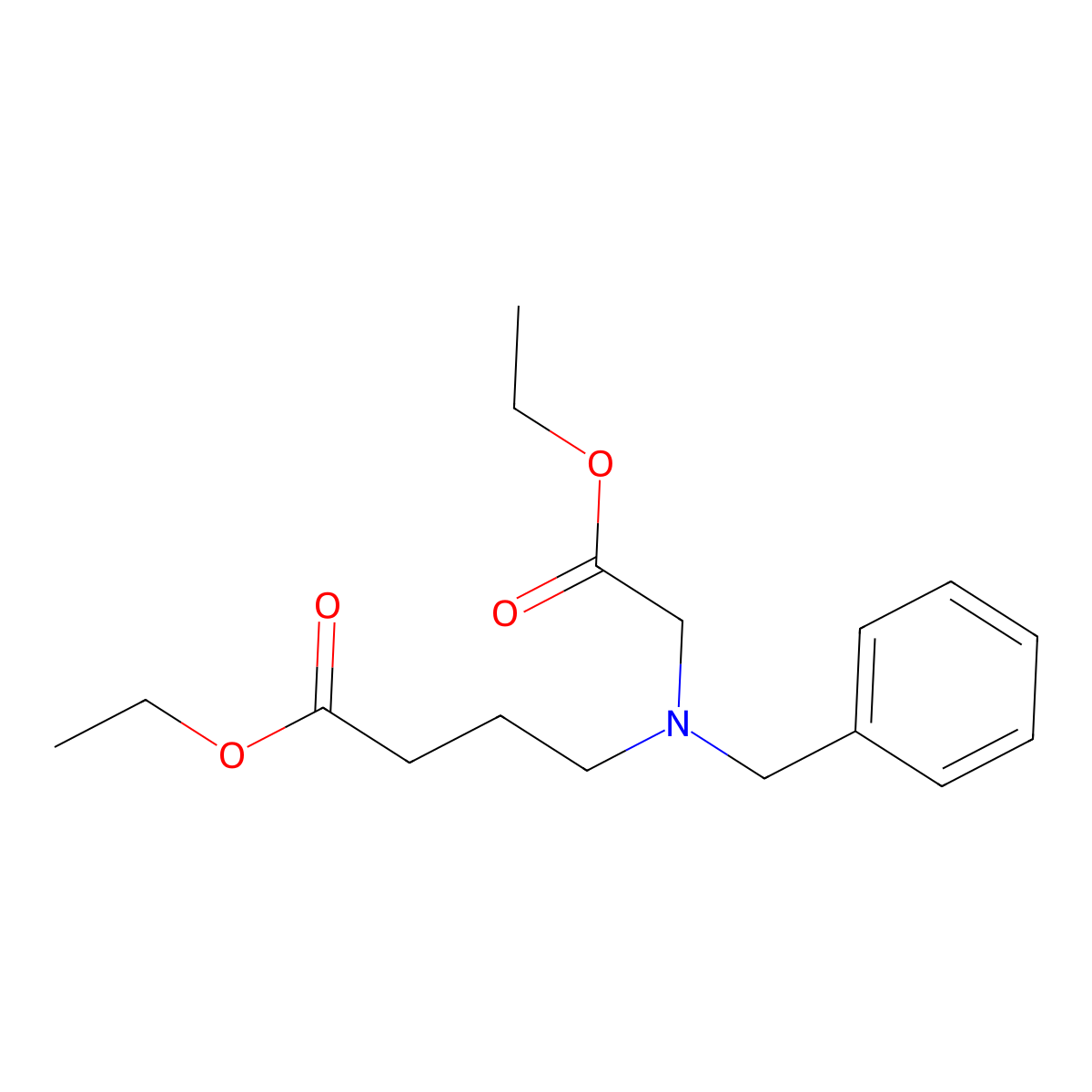 Ethyl 4-(benzyl(2-ethoxy-2-oxoethyl)amino)butanoate molecular structure, CAS 63876-32-4