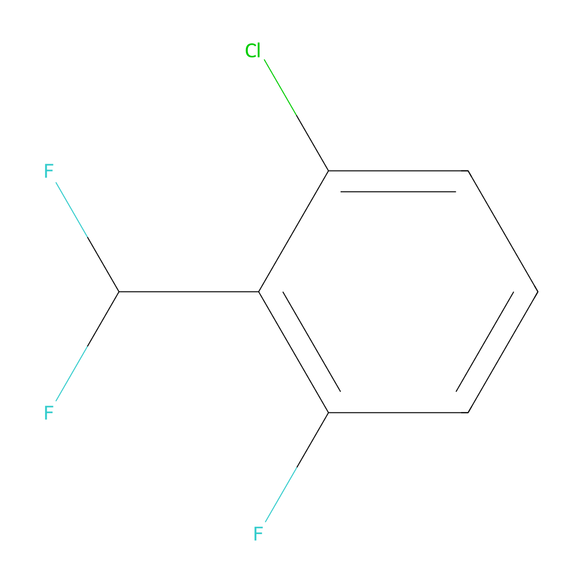 1-Chloro-2-(difluoromethyl)-3-fluorobenzene molecular structure, CAS 63878-72-8