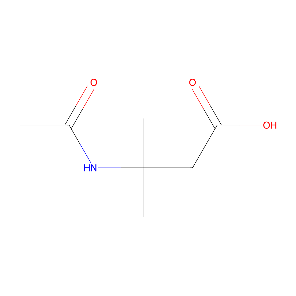 3-Acetamido-3-methylbutanoic acid molecular structure, CAS 63879-04-9