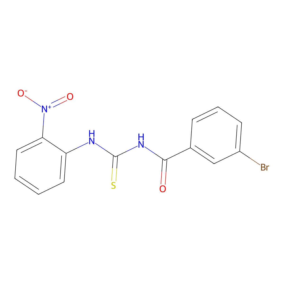 3-bromo-N-[(2-nitrophenyl)carbamothioyl]benzamide molecular structure, CAS 6388-15-4