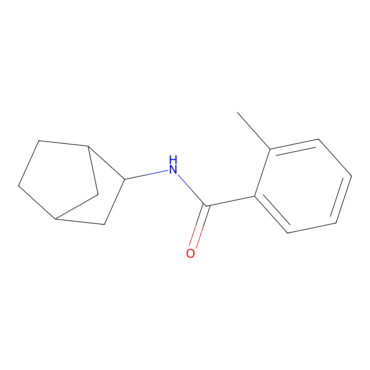 N-(2-Bicyclo[2.2.1]heptanyl)-2-methylbenzamide molecular structure, CAS 6388-25-6