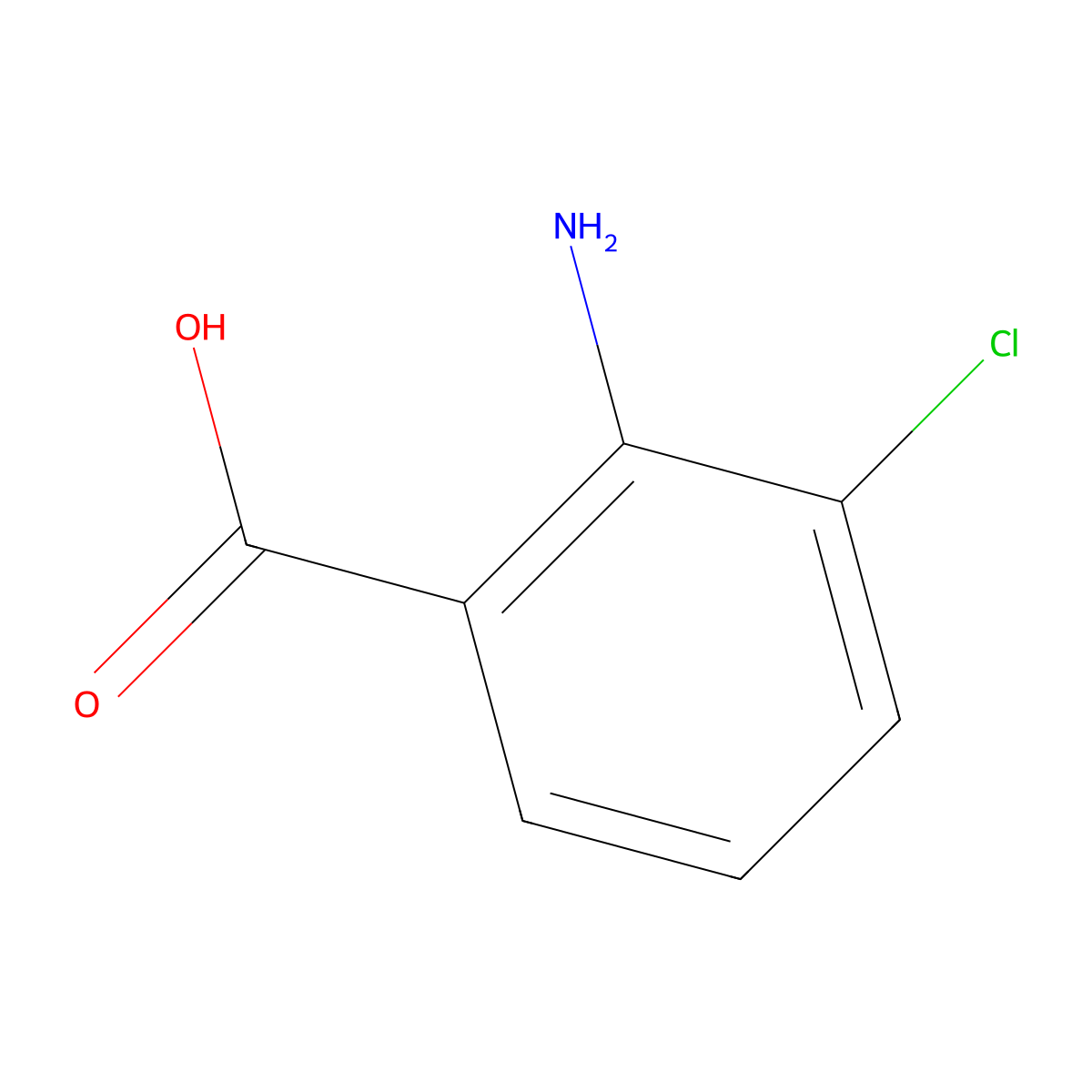 2-Amino-3-chlorobenzoic acid molecular structure, CAS 6388-47-2