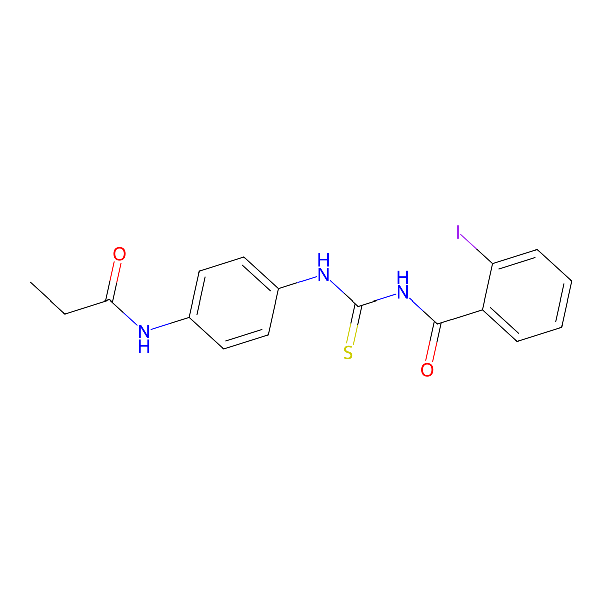 2-iodo-N-[[4-(propanoylamino)phenyl]carbamothioyl]benzamide molecular structure, CAS 6388-90-5