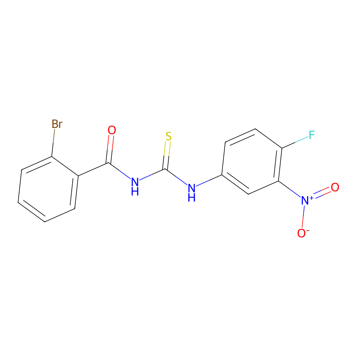 2-bromo-N-[(4-fluoro-3-nitrophenyl)carbamothioyl]benzamide molecular structure, CAS 6388-92-7