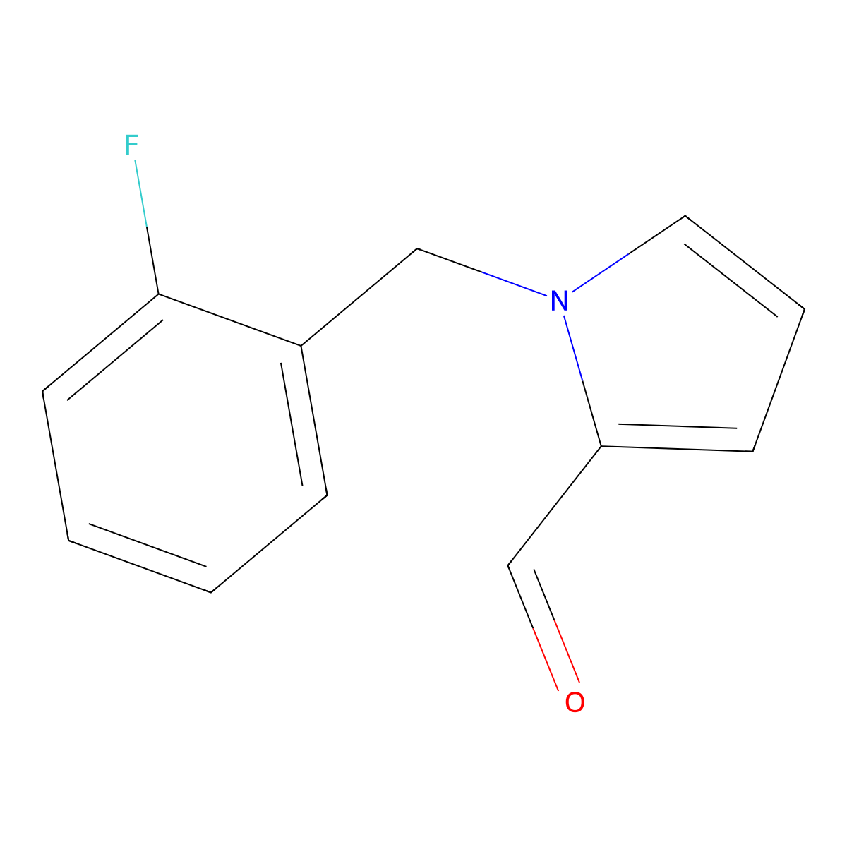 1-(o-Fluorobenzyl)pyrrole-2-carboxaldehyde molecular structure, CAS 63880-57-9