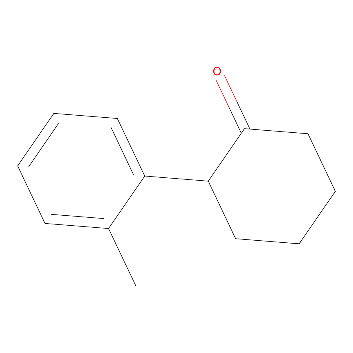 Cyclohexanone, 2-(2-methylphenyl)- molecular structure, CAS 63882-42-8