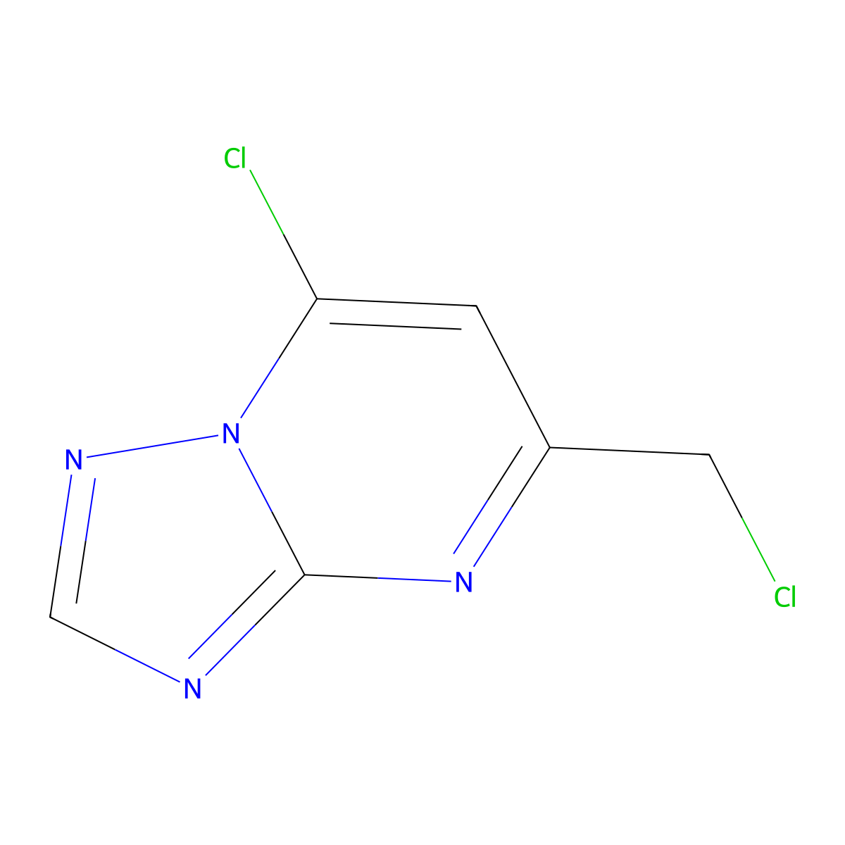 7-Chloro-5-(chloromethyl)-[1,2,4]triazolo[1,5-A]pyrimidine molecular structure, CAS 63882-72-4