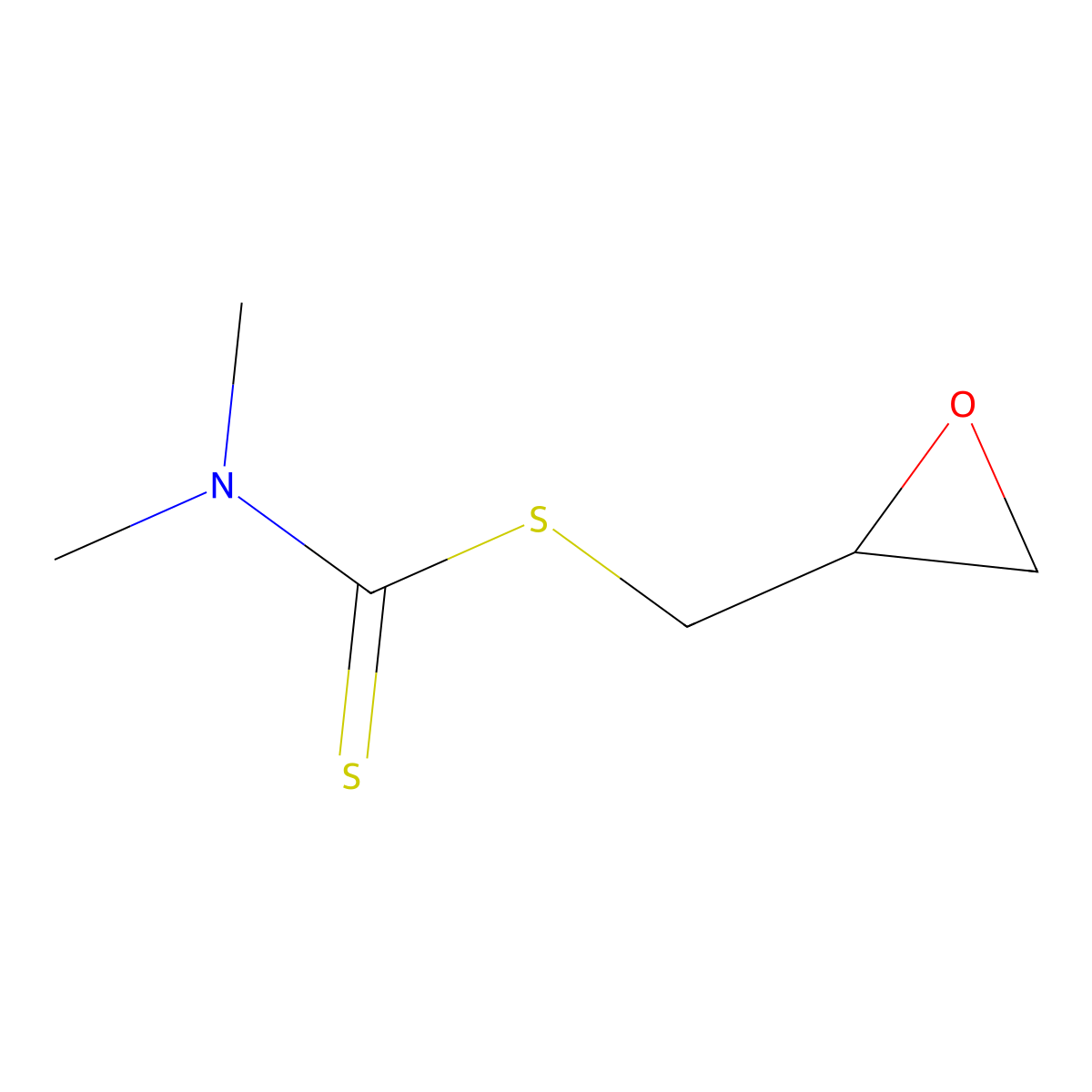 Carbamic acid, dimethyldithio-, 2,3-epoxypropyl ester molecular structure, CAS 63884-47-9