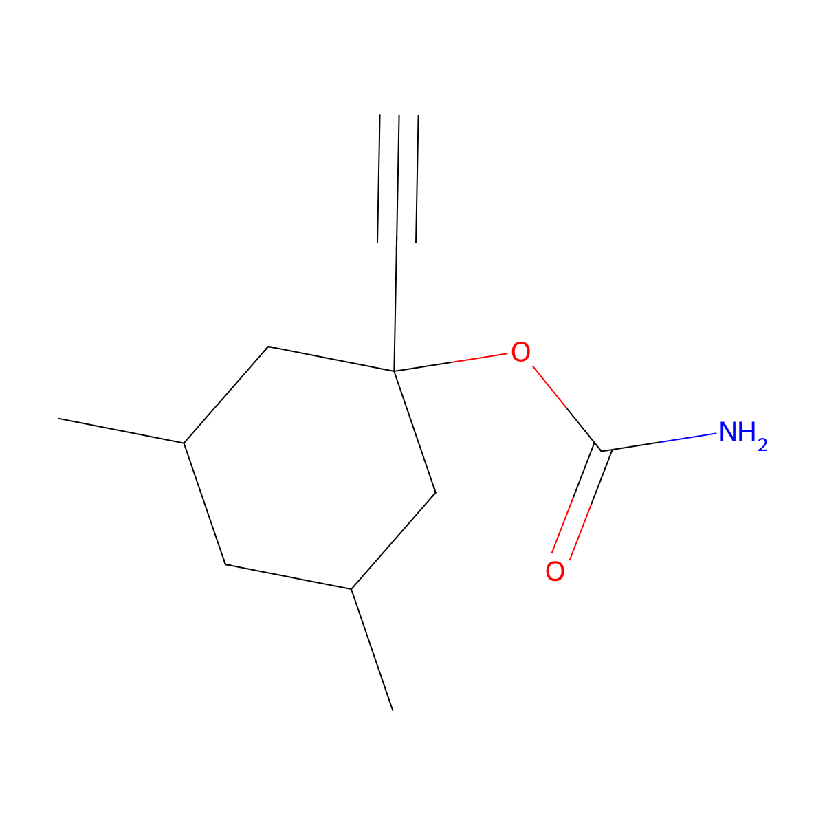 Carbamic acid, 3,5-dimethyl-1-ethynylcyclohexyl ester molecular structure, CAS 63884-48-0