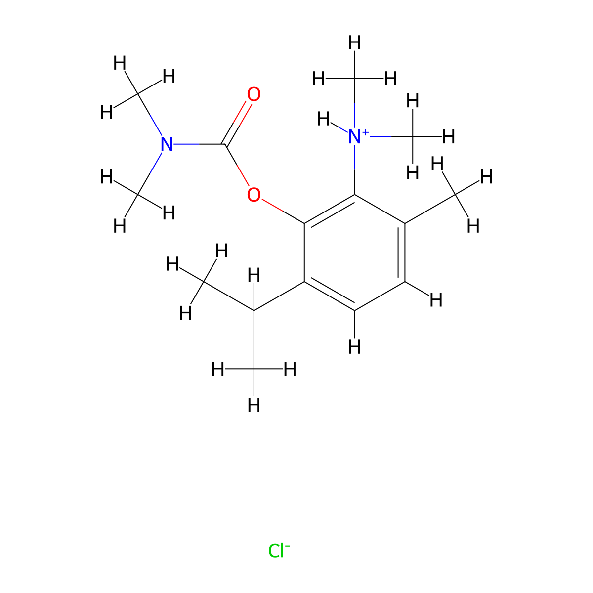 2-(Dimethylamino)-3-methyl-6-(propan-2-yl)phenyl dimethylcarbamate--hydrogen chloride (1/1) molecular structure, CAS 63884-73-1