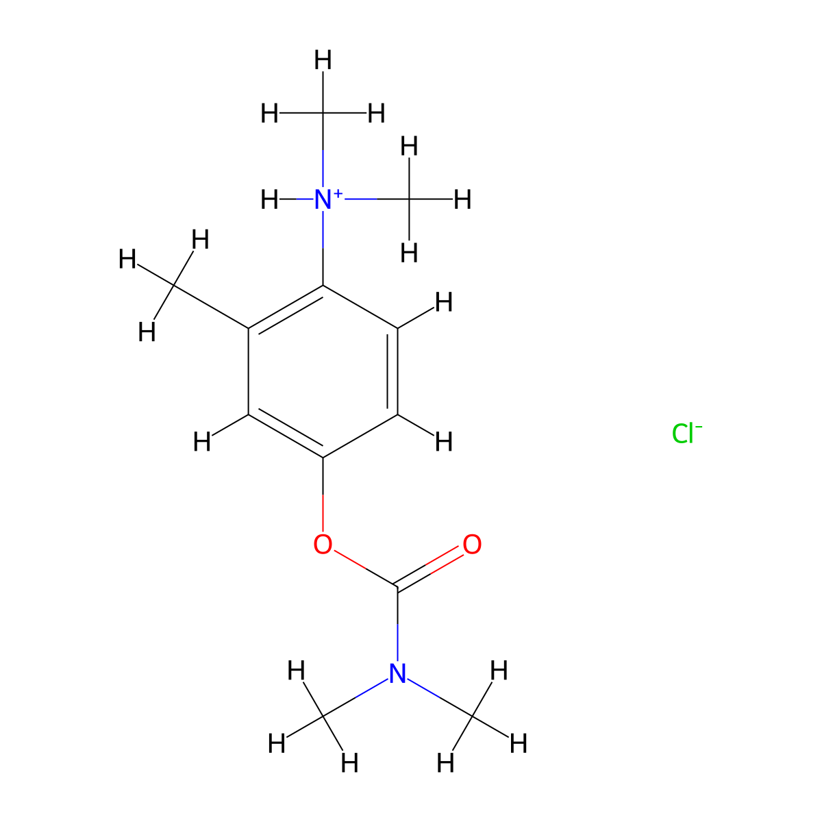 4-(Dimethylamino)-3-methylphenyl dimethylcarbamate--hydrogen chloride (1/1) molecular structure, CAS 63884-74-2