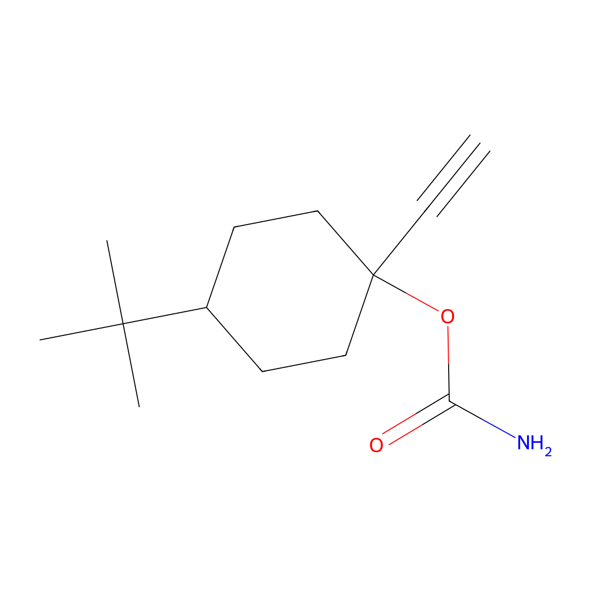 Carbamic acid, 4-tert-butyl-1-ethynylcyclohexyl ester molecular structure, CAS 63884-85-5