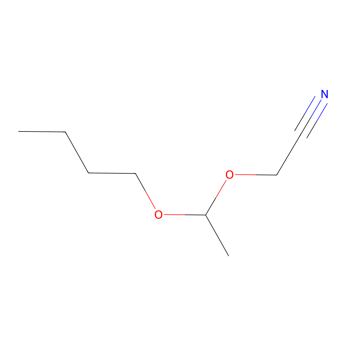 Acetonitrile, 2-(1-butoxyethoxy)- molecular structure, CAS 63884-97-9