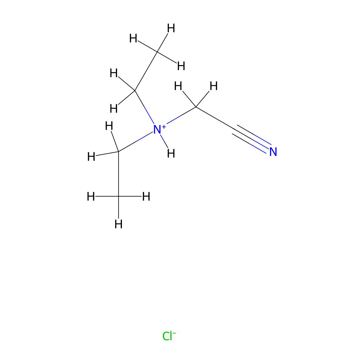 (Diethylamino)acetonitrile--hydrogen chloride (1/1) molecular structure, CAS 63884-98-0
