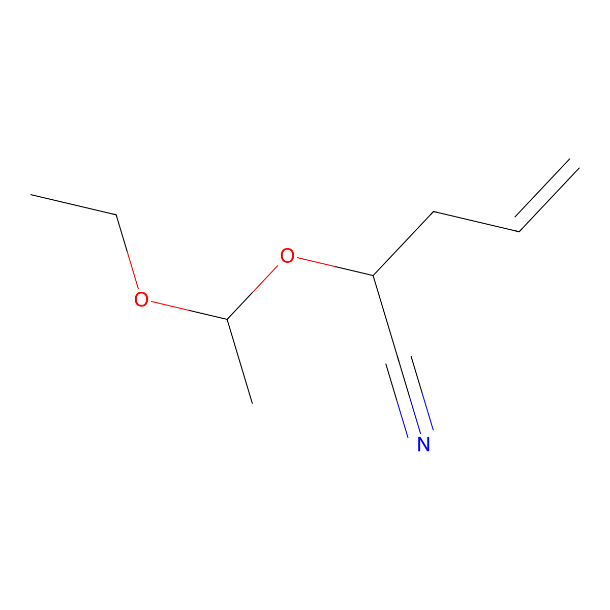 Acetonitrile, 2-(1-ethoxyethoxy)-2-propenyl- molecular structure, CAS 63884-99-1