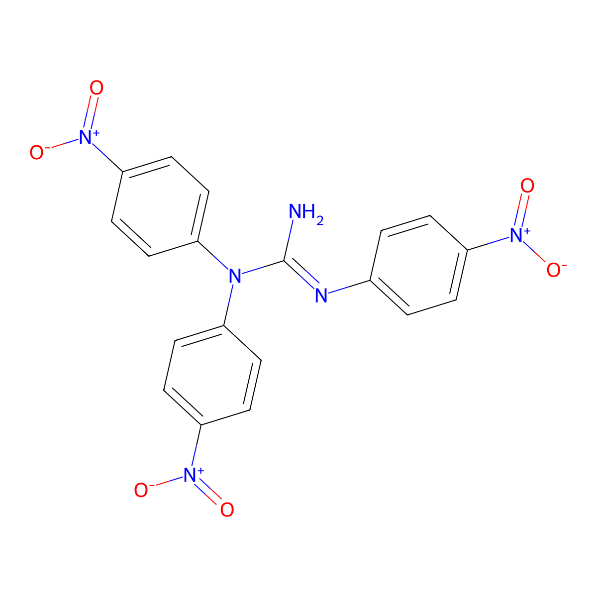 Guanidine, 1,1,3-tris(p-nitrophenyl)- molecular structure, CAS 63885-30-3