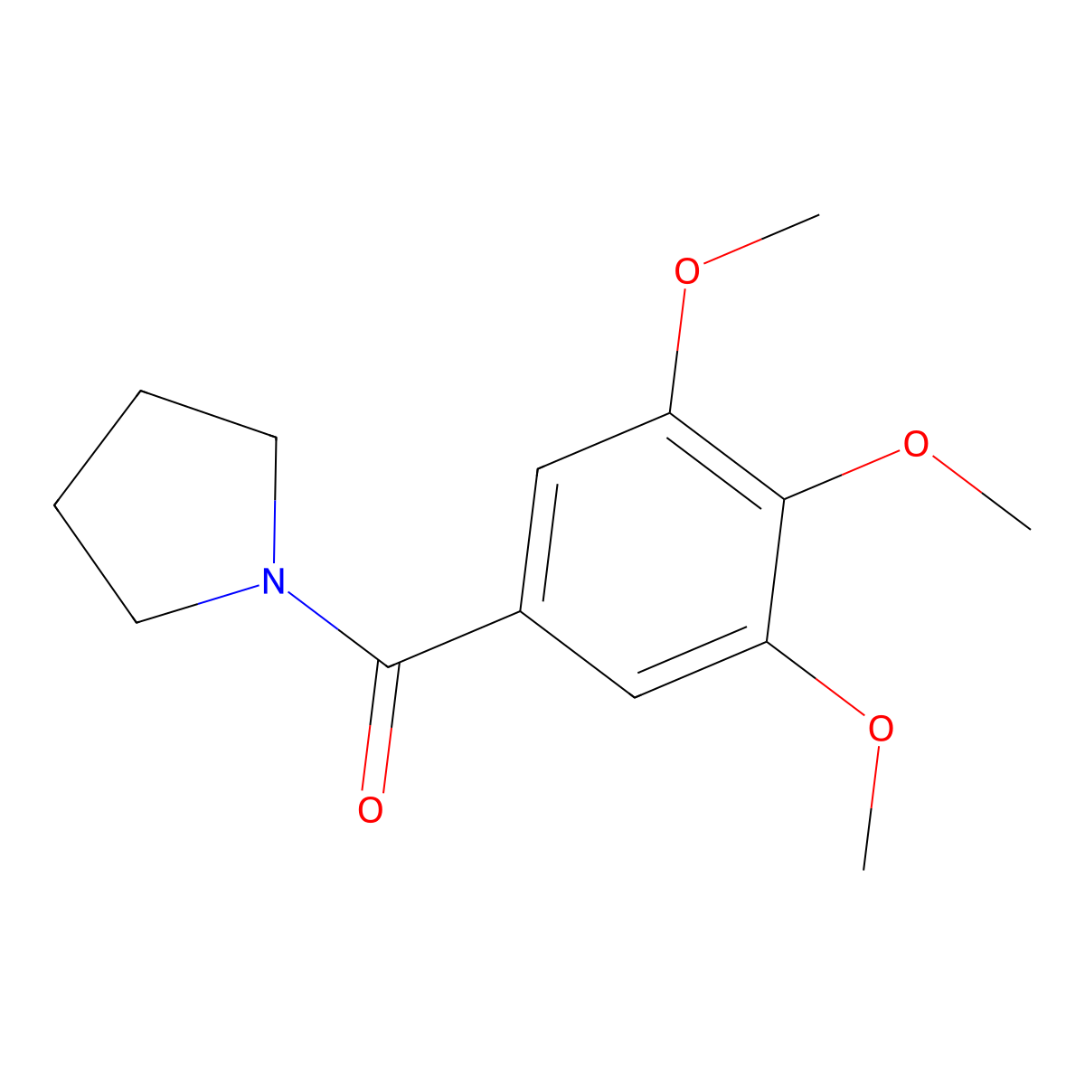 Pyrrolidine, 1-(3,4,5-trimethoxybenzoyl)- molecular structure, CAS 63886-38-4