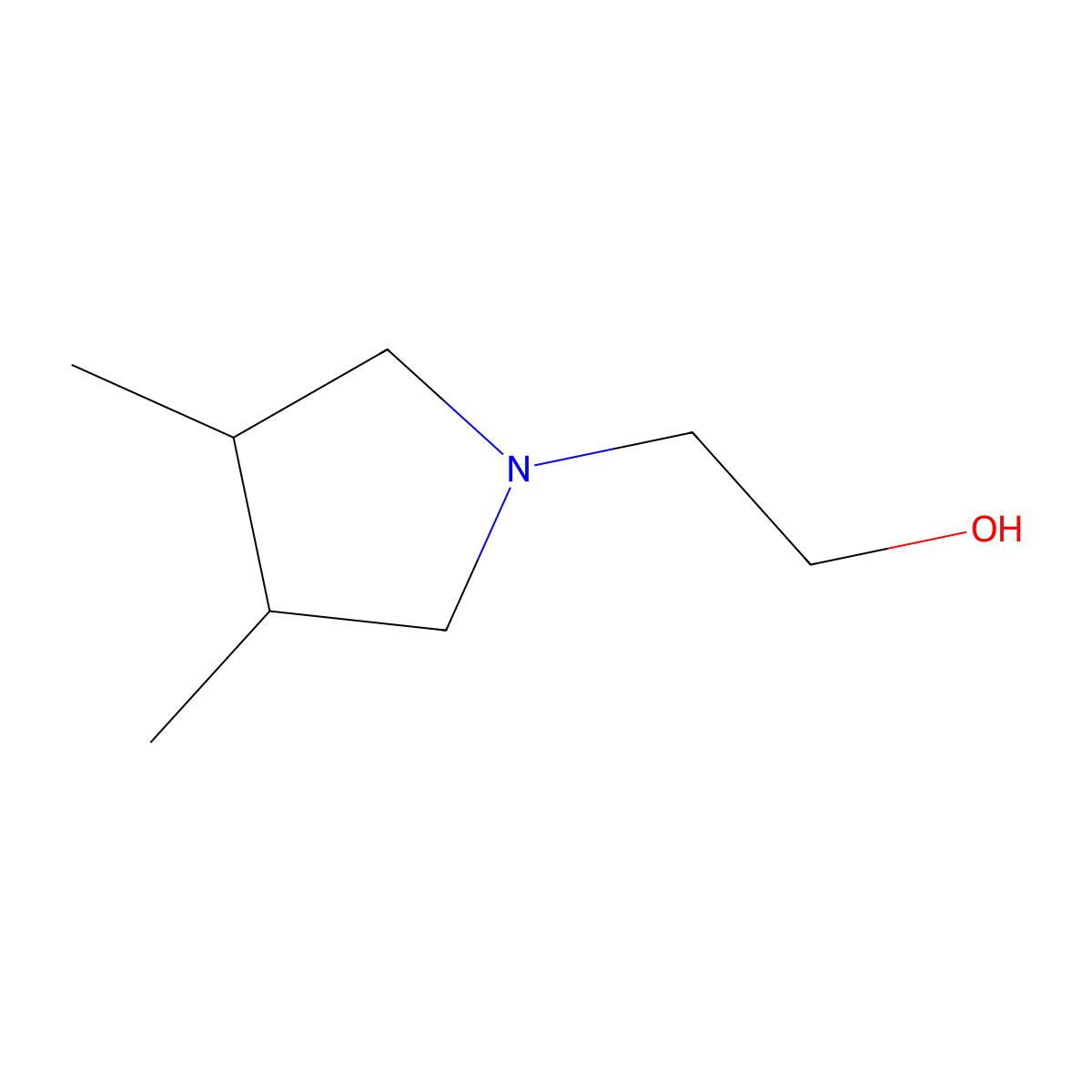 2-(3,4-Dimethylpyrrolidin-1-yl)ethan-1-ol molecular structure, CAS 63886-56-6