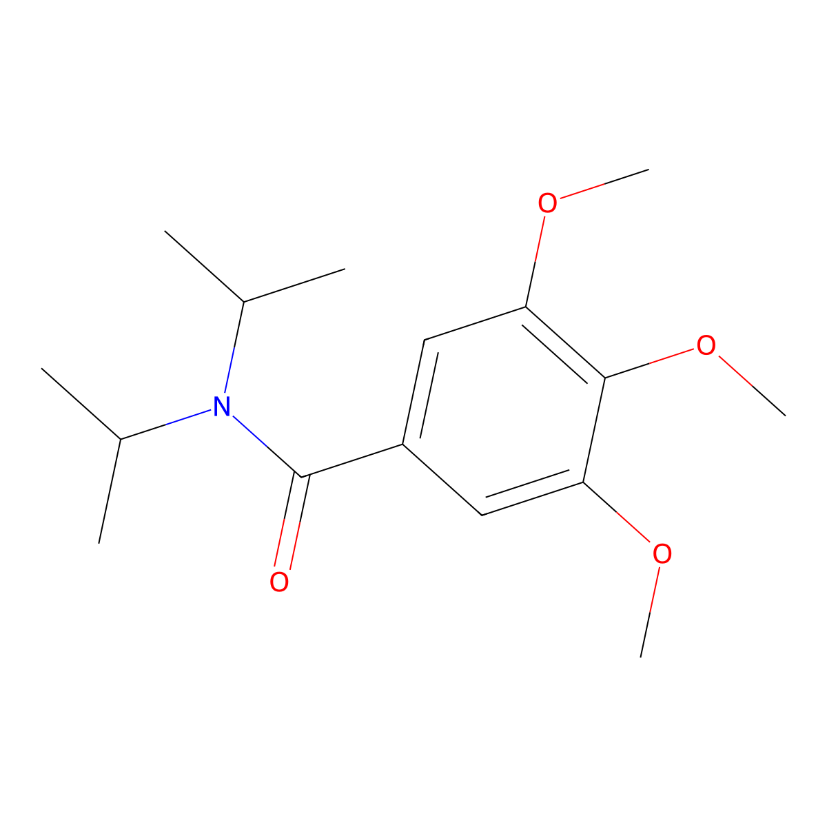 Benzamide, N,N-diisopropyl-3,4,5-trimethoxy- molecular structure, CAS 63886-93-1