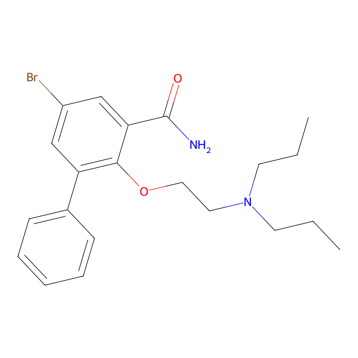 Benzamide, 5-bromo-2-(beta-dipropylaminoethoxy)-3-phenyl- molecular structure, CAS 63886-99-7