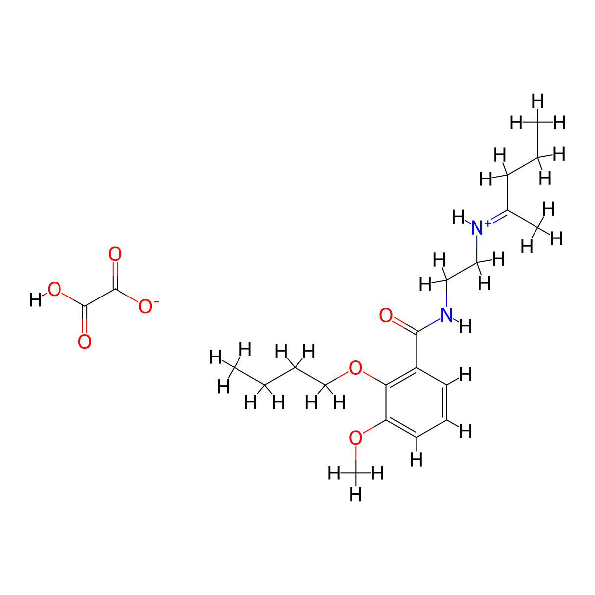 N-(2-Pentylideneaminoethyl)-2-butoxy-3-methoxybenzamide oxalate molecular structure, CAS 63887-08-1