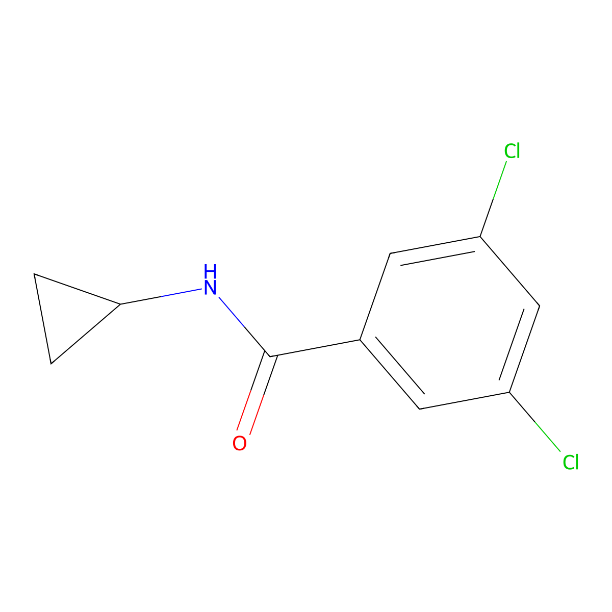 Benzamide, N-cyclopropyl-3,5-dichloro- molecular structure, CAS 63887-16-1