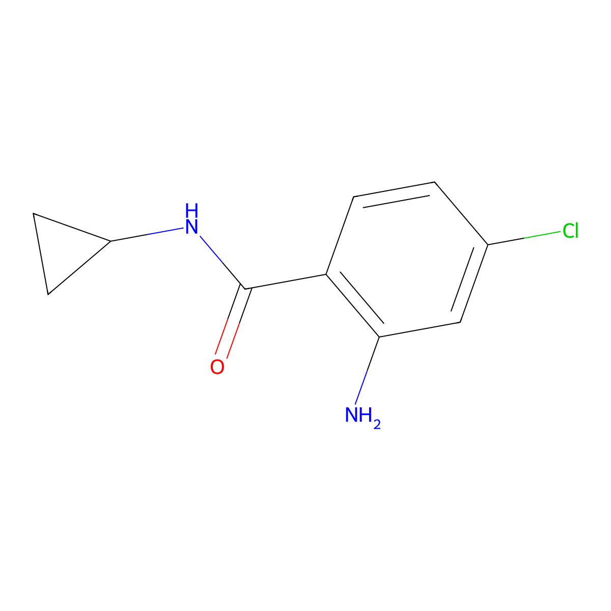 Benzamide, 2-amino-4-chloro-N-cyclopropyl- molecular structure, CAS 63887-20-7