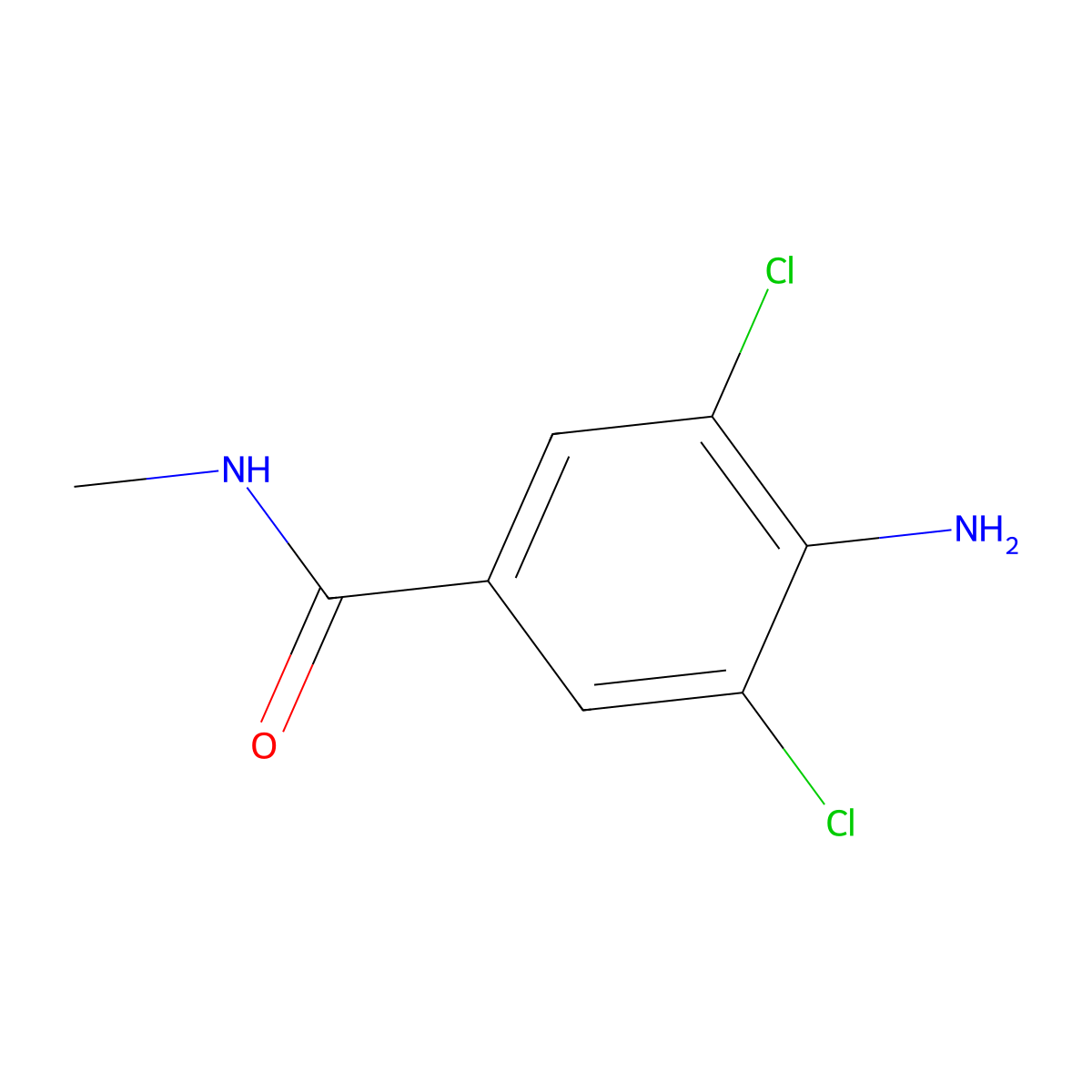 4-amino-3,5-dichloro-N-methylbenzamide molecular structure, CAS 63887-30-9