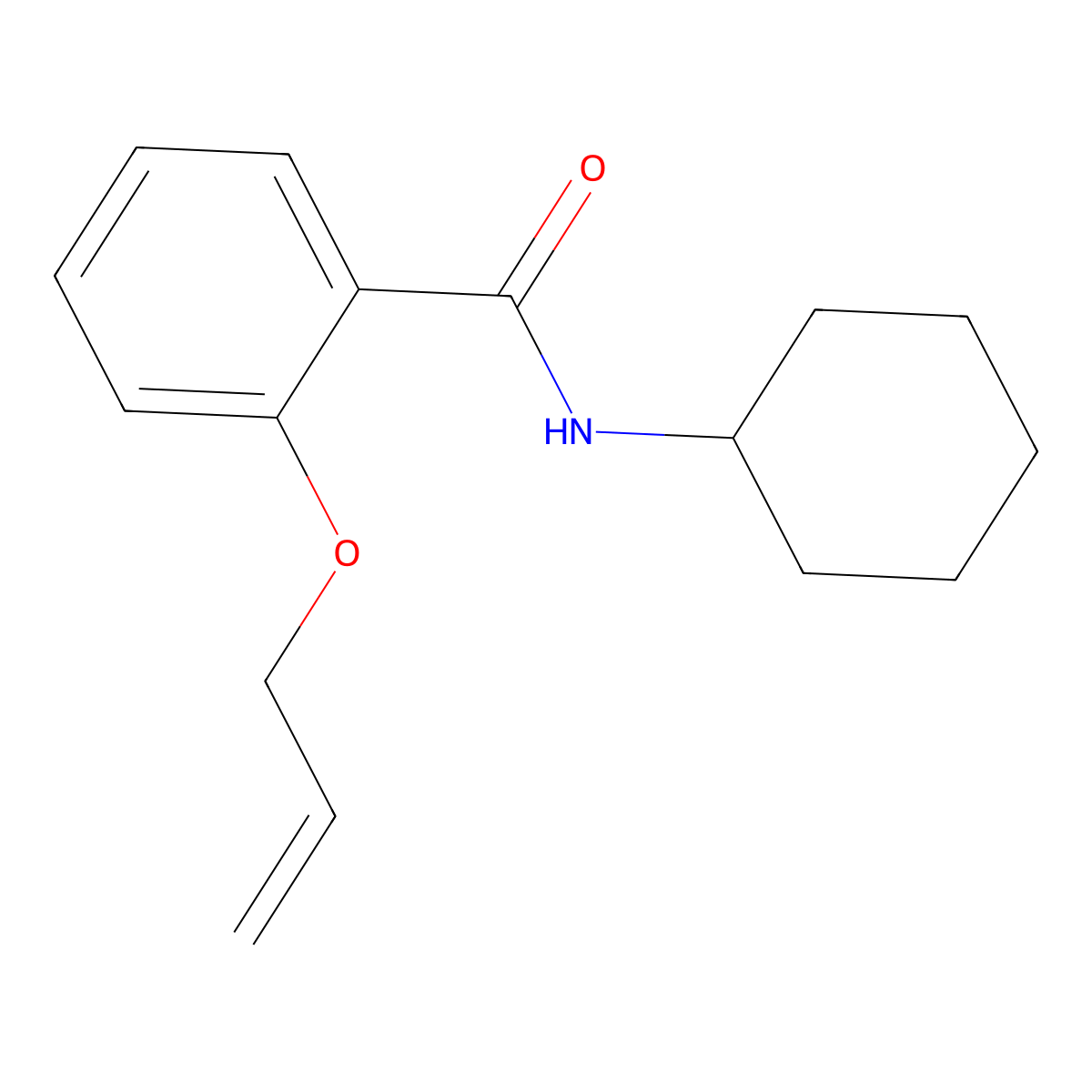 Benzamide, o-allyloxy-N-cyclohexyl- molecular structure, CAS 63887-50-3