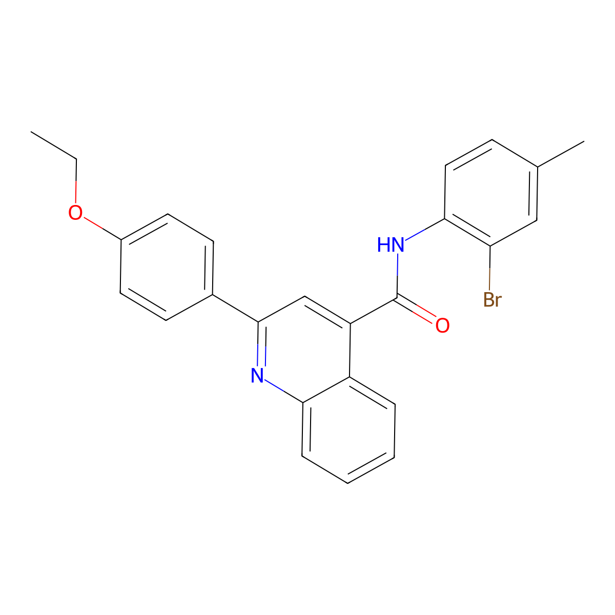 N-(2-bromo-4-methylphenyl)-2-(4-ethoxyphenyl)quinoline-4-carboxamide molecular structure, CAS 6389-95-3