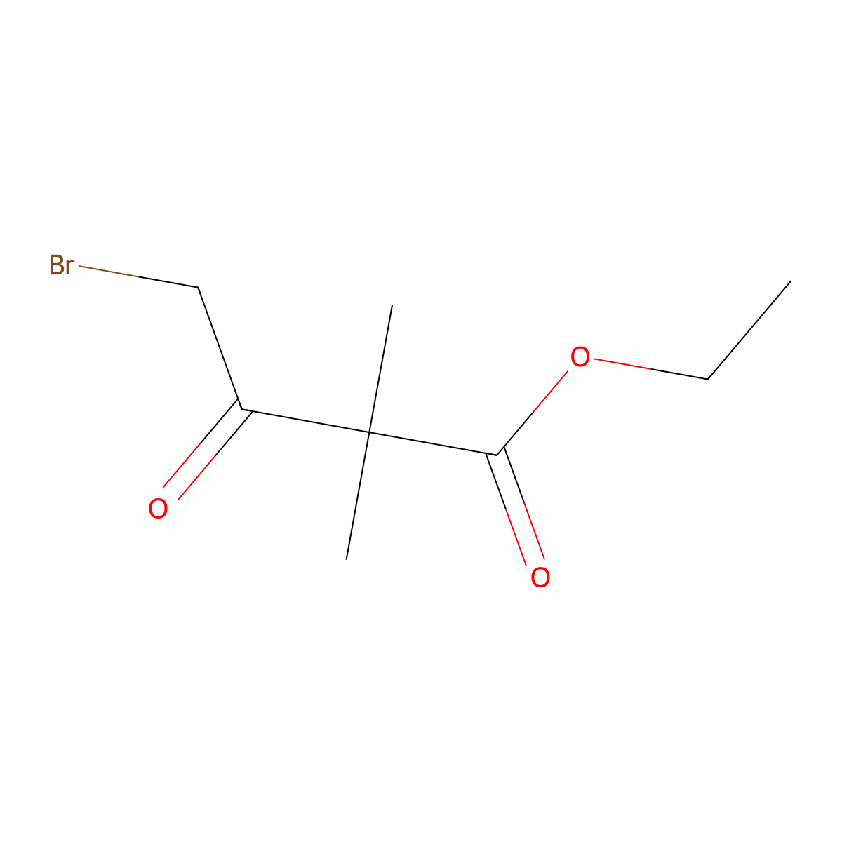 Ethyl 4-bromo-2,2-dimethyl-3-oxobutanoate molecular structure, CAS 63891-88-3